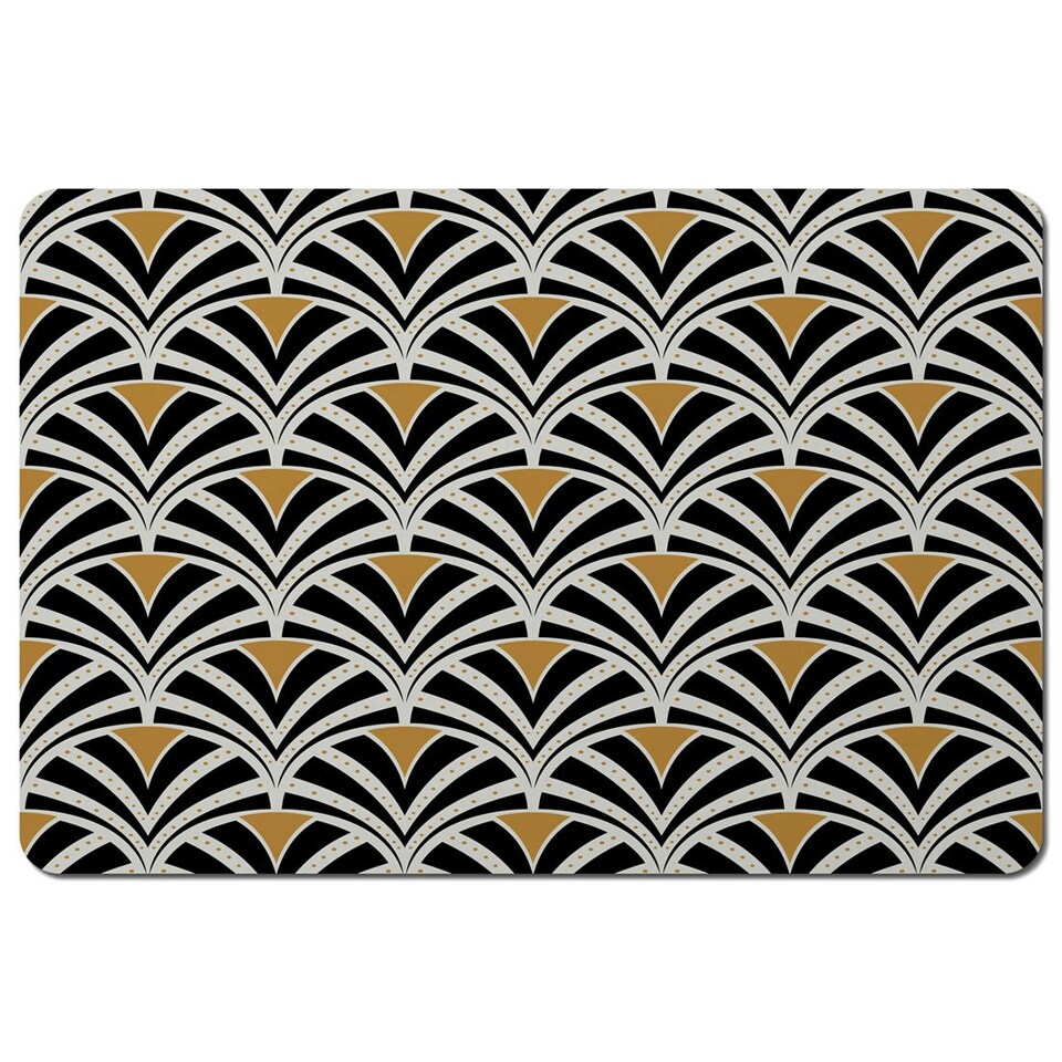 image 1 of Black & Gold Shells Geometric (Placemat)