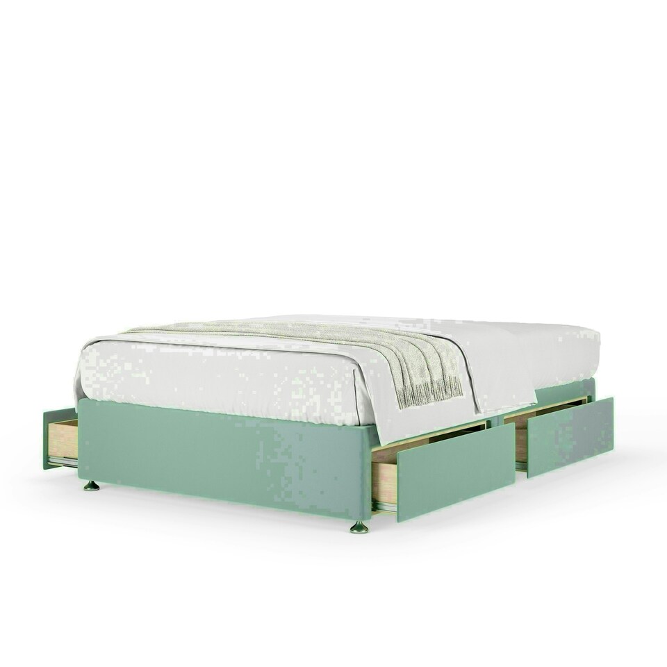 image 1 of Neptune Spring Duckegg Plush Velvet 4 Drawer Divan Set Double