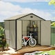 image 2 of Outsunny 8x6ft Garden Shed w/ Foundation Kit and Vents, Cream White Cream