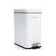 image 1 of 5L BATHROOM SLIM KITCHEN PEDAL RECTANGULAR BIN WASTE WITH SOFT CLOSING LID WHITE | White