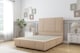 image 1 of Sloomy Lisbon Pebble Plush Divan Bed Base 2 Drawers Left Side With 26 Inch Strutted Headboard & 12 Inch Matching Footboard | Brown | Pebble | King | 1