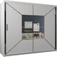 image 4 of Modern Geometric Mirror Sliding Door Wardrobe 180cm | White/Black/Grey 2-Door Bedroom Cabinet Grey | Grey180cm