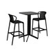image 2 of Table set with 2 chairs Home ESPRIT Black Metal polypropylene 60 x 60 x 102 cm N/A