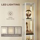 image 4 of HOMCOM Floor Lamp with Shelves, LED Standing Lamp with Fabric Drawer, White White