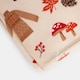 image 3 of OHS Autumnal Gonk Printed Sherpa Fleece Reverse Blanket Throw 125x150cm - Natural