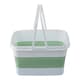 image 3 of Interiors By Premier Collapsible Laundry Basket in Green & White,Folding Hamper With Handles,Washing Bin,Foldable Utility Basket Green