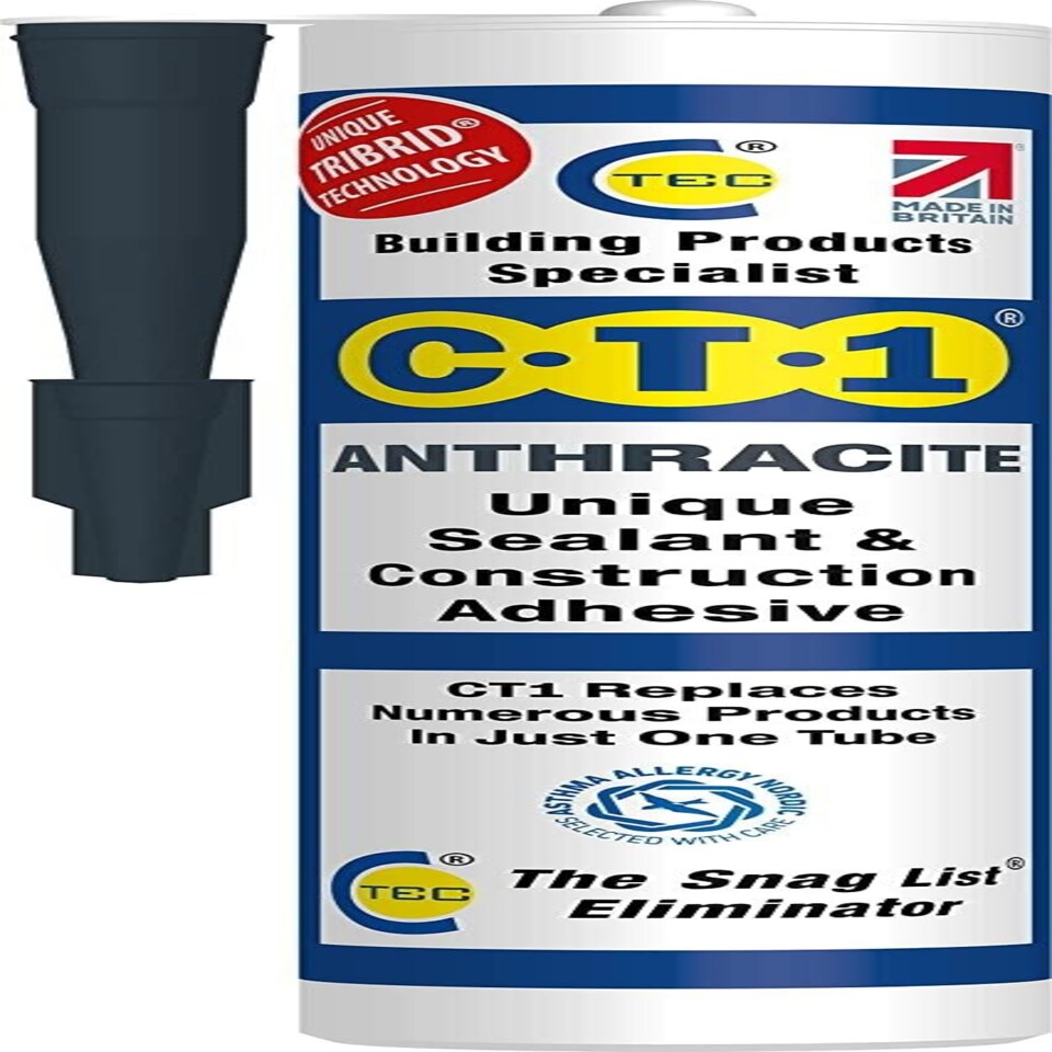 CT1 - Anthracite - Building Sealant & Adhesive Snag Tube for Virtually Any Material (1)