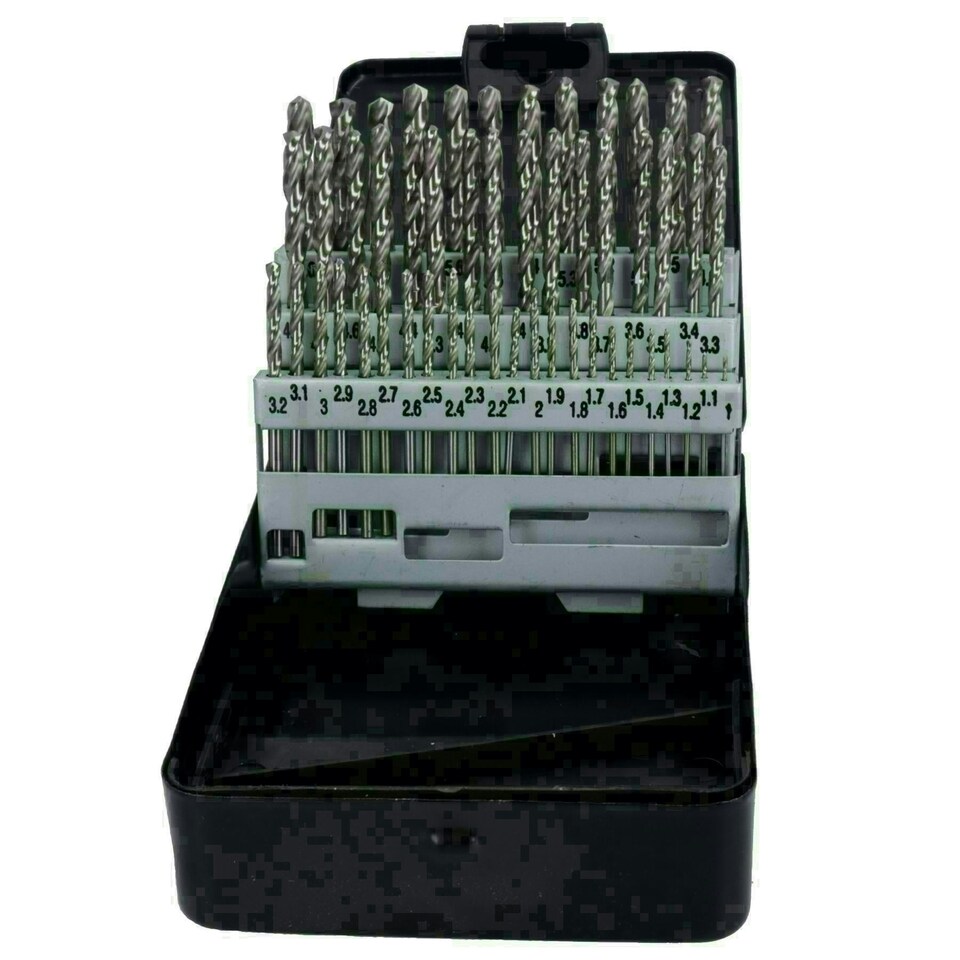 image 1 of Metric HSS G Drill Bit Set Split Point Drills in 0.1mm Increments 1mm - 6mm 51pc