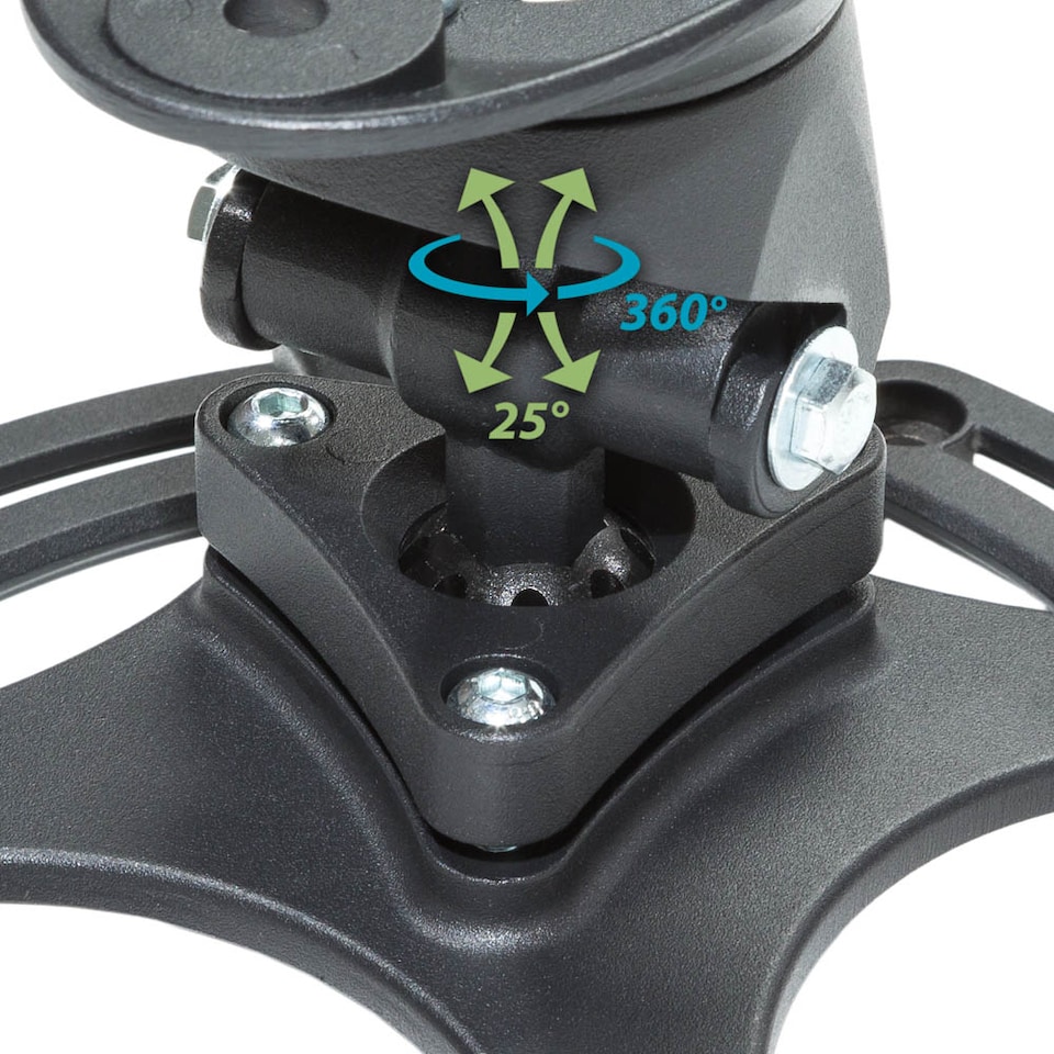 image 1 of Projector Ceiling Mount - universal fit, tilt and 360 degree swivel, 30 kg capacity | Black | black | 23,50 x 12 x 0,20 cm | 1