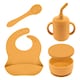 image 1 of Tiny Dining 5pc Baby Silicone Suction Weaning Set - Ochre
