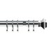 image 1 of 35mm Fixed Length Metal Curtain Pole Set Chrome Aztec Finial 150cm | Silver | Silver