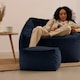 image 2 of icon Amara Velvet Footstool Velvet Midnight Blue Blue