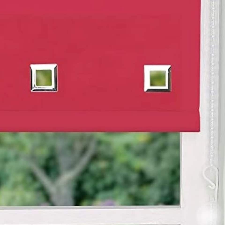 image 1 of 150cm Red Square Eyelet Edge Roller Blind | Red | Red