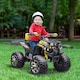 image 2 of HOMCOM 12V Quad Bike, Battery Powered Ride on ATV with LED Lights, Music, Backrest, Forward, Backward, Electric Vehicle Toy Car for Kids, Yellow