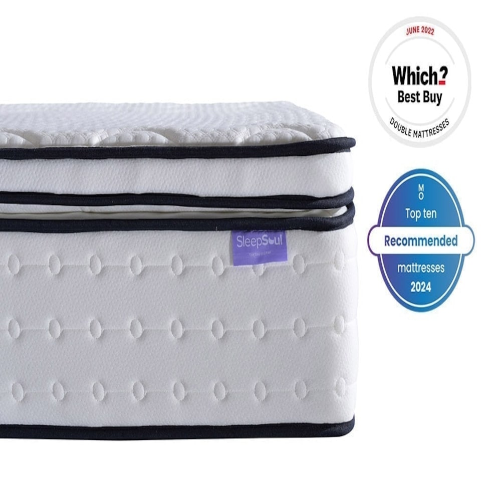 image 1 of SleepSoul Space 2000 Pocket Memory Pillow Top Mattress White | King