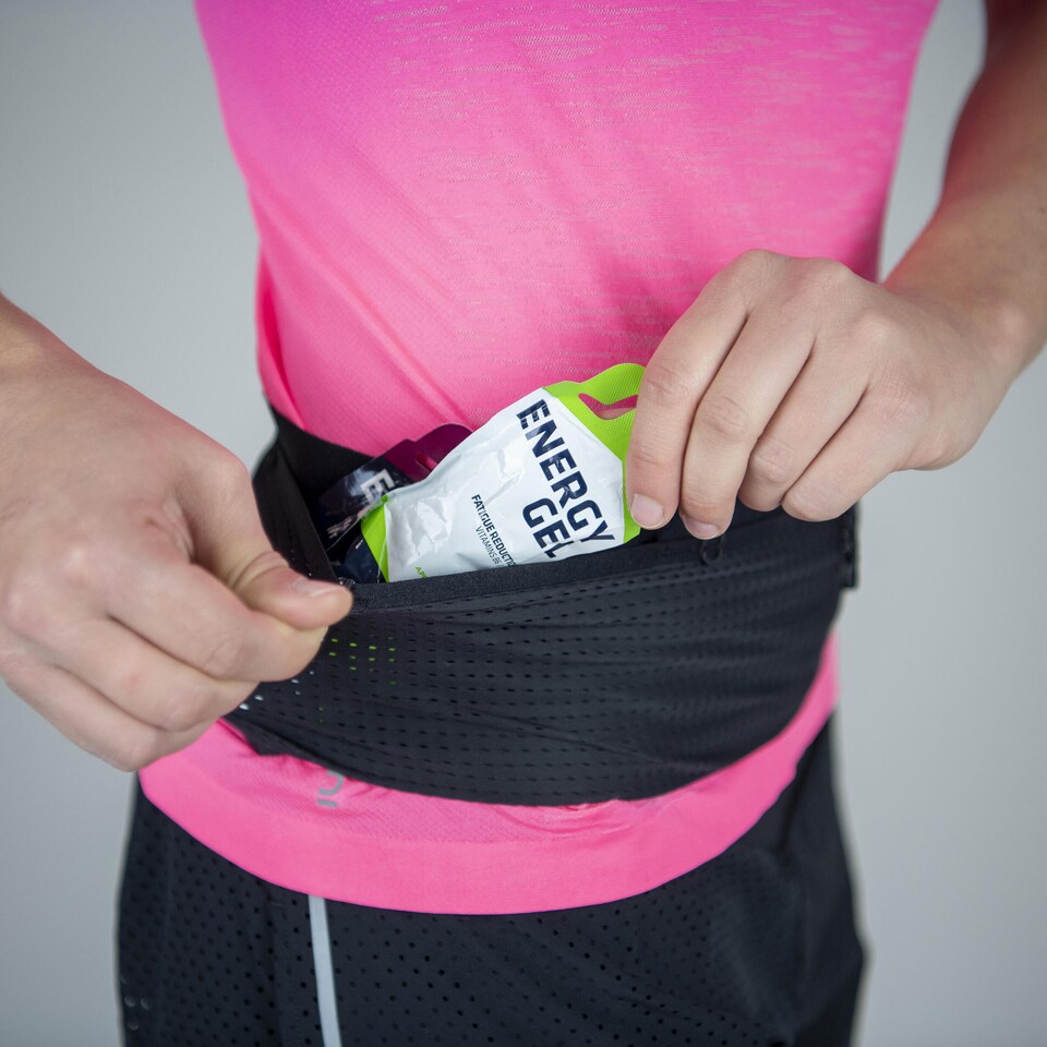 image 1 of Decathlon HYDRATION FLASK-CARRYING RUNNING BELT - BLACK