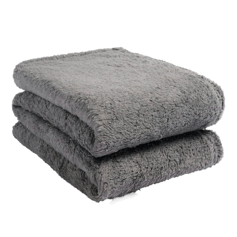 image 1 of OHS Teddy Fleece Blanket, 150x200cm - Charcoal