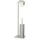 image 2 of Showerdrape Stamford Stainless Steel Chrome Toilet Roll Holder & Toilet Brush Combination
