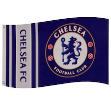 Chelsea FC Wordmark Stripes Flag - Blue - One Size