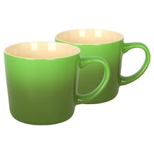 Argon Tableware New Bone China Mugs - 330ml - Green Ombre - Pack of 2 | Green | Green | 2