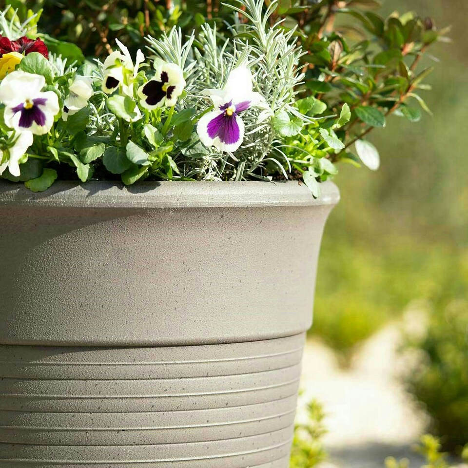 image 1 of Primrose Garden Tall Round Flower Plant Pot Planter Grey 49 x 44 x 44 cm