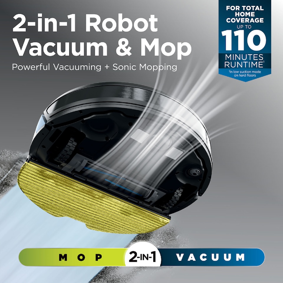 image 1 of Shark Matrix Plus 2 in 1 Robot Vacuum & Mop Black and Silver RV2620WDUK