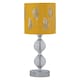 image 2 of First Choice Lighting Set of 2 Chrome Two Ball Table Lamps with Ochre Mustard Fern Shades Chrome | Yellow