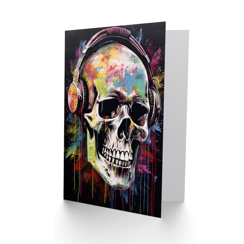 image 1 of Skull Punk Death Metal Music for Him or Her Birthday Greeting Card
