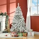 image 2 of HOMCOM 5ft Snow Flocked Artificial Christmas Tree w/ Realistic Branch Tips