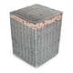 image 2 of Large Grey Wash Square Laundry Basket with Garden Rose Lining | Grey | Rose