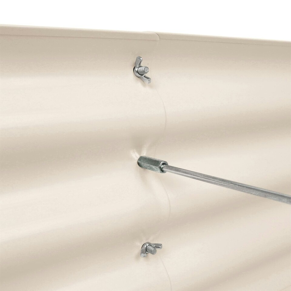 image 1 of Harbour Housewares Rounded Galvanised Steel Raised Garden Beds - 120cm x 60cm - Ivory - Pack of 2 | Cream | Ivory