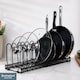 image 7 of Buckingham Expandable Pot, Pan & Lid Organising Rack 10 Dividers - Black | Black