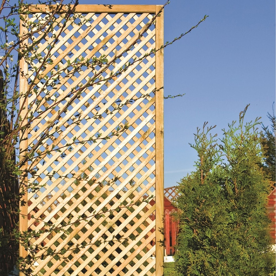 image 1 of Wall Diamond Trellis Privacy Garden Softwood Screening 1.83m x 1.80m