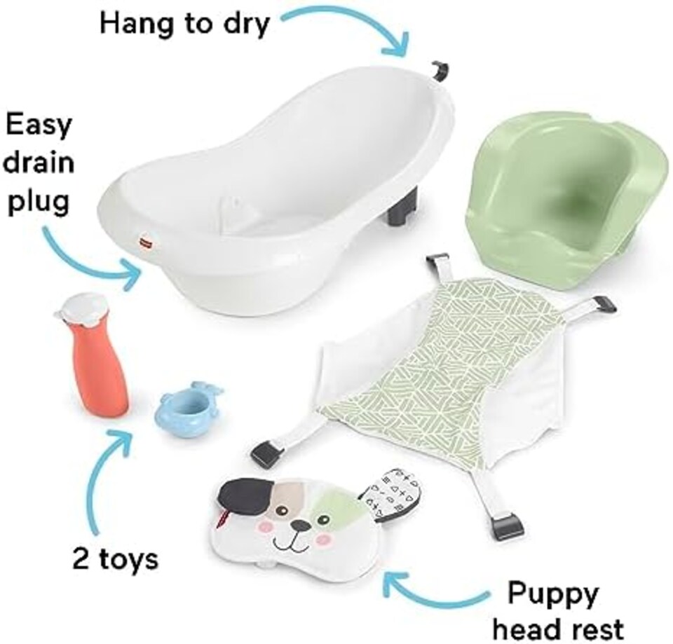 image 1 of Fisher Price Baby To Toddler 4 In 1 Sling Seat Bath Tub