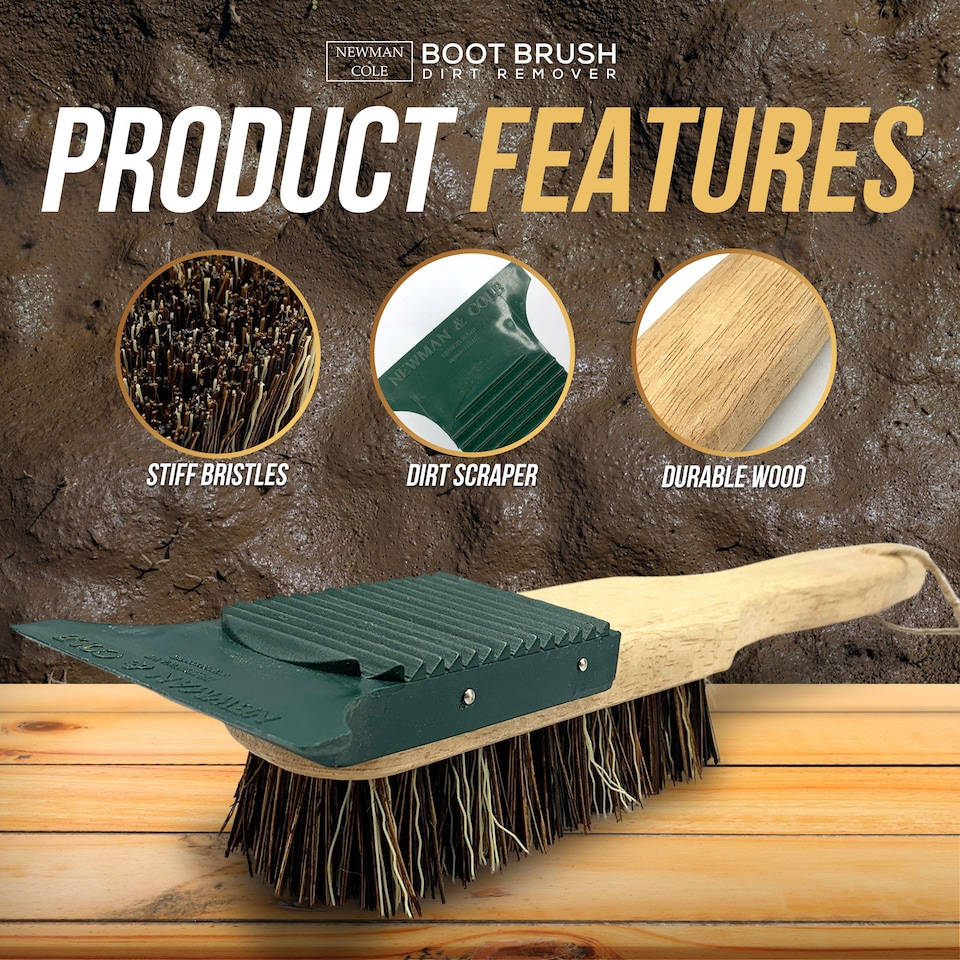 image 1 of Boot Brush Mud Remover with Scraper Stiff Bristles Brush to Remove Dirt and Muds for Footwears
