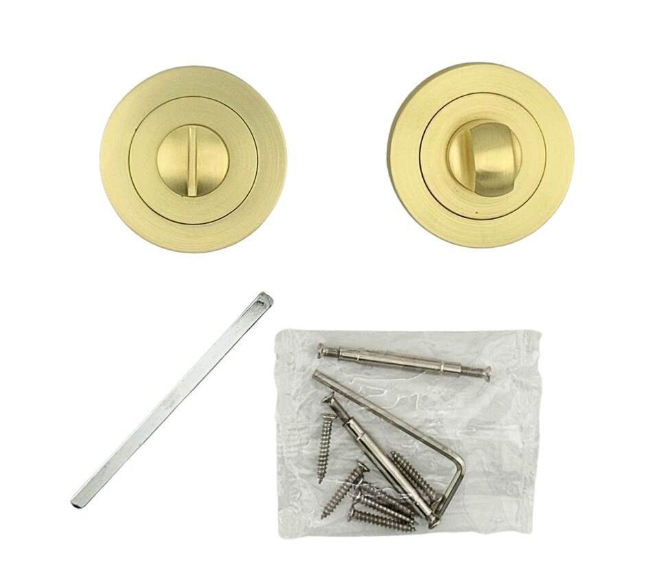 image 1 of AXS Bathroom Turn & Release - Satin Brass