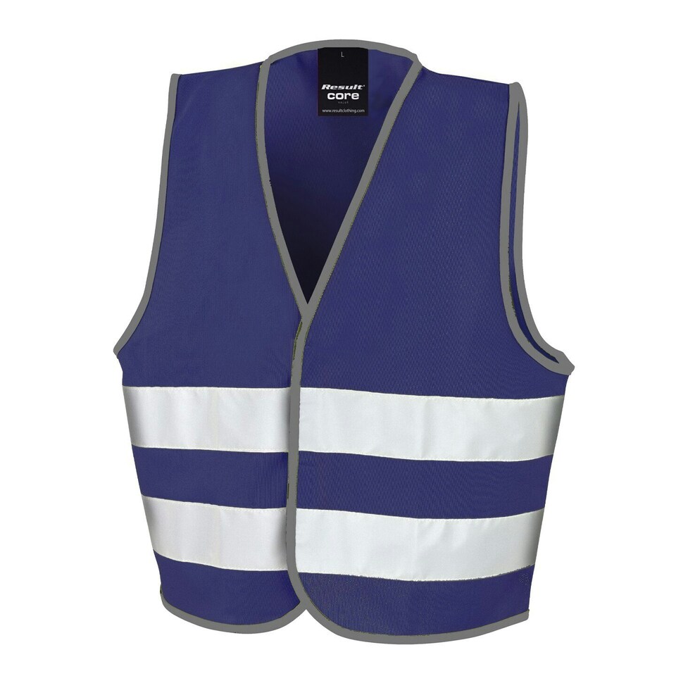 image 1 of SAFE-GUARD by Result Childrens/Kids Core Enhanced Hi-Vis Vest - Navy - 10-12 Years