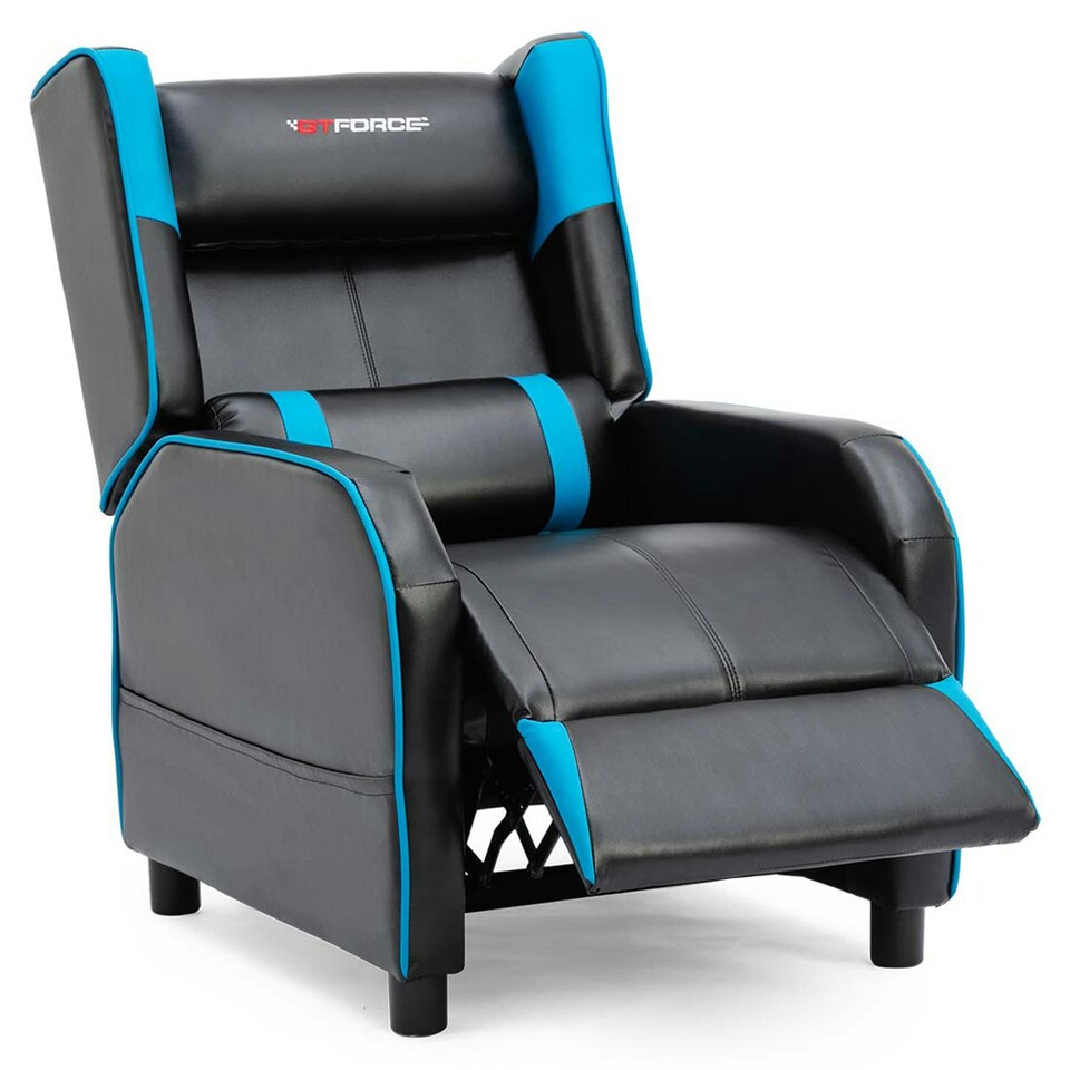 image 1 of Ranger X Faux Leather Recliner Armchair Sofa Cinema Gaming Chair (Blue)