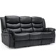 image 1 of Seattle 3 Seater Electric High Back Bonded Leather Recliner Sofa (Black)