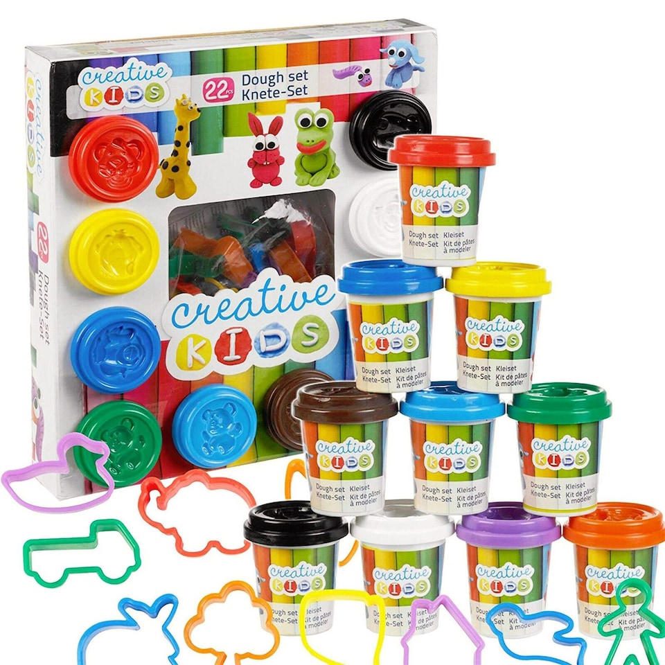 image 1 of The Magic Toy Shop Kids Modelling Clay Dough Set 22 Piece Craft Play Kit