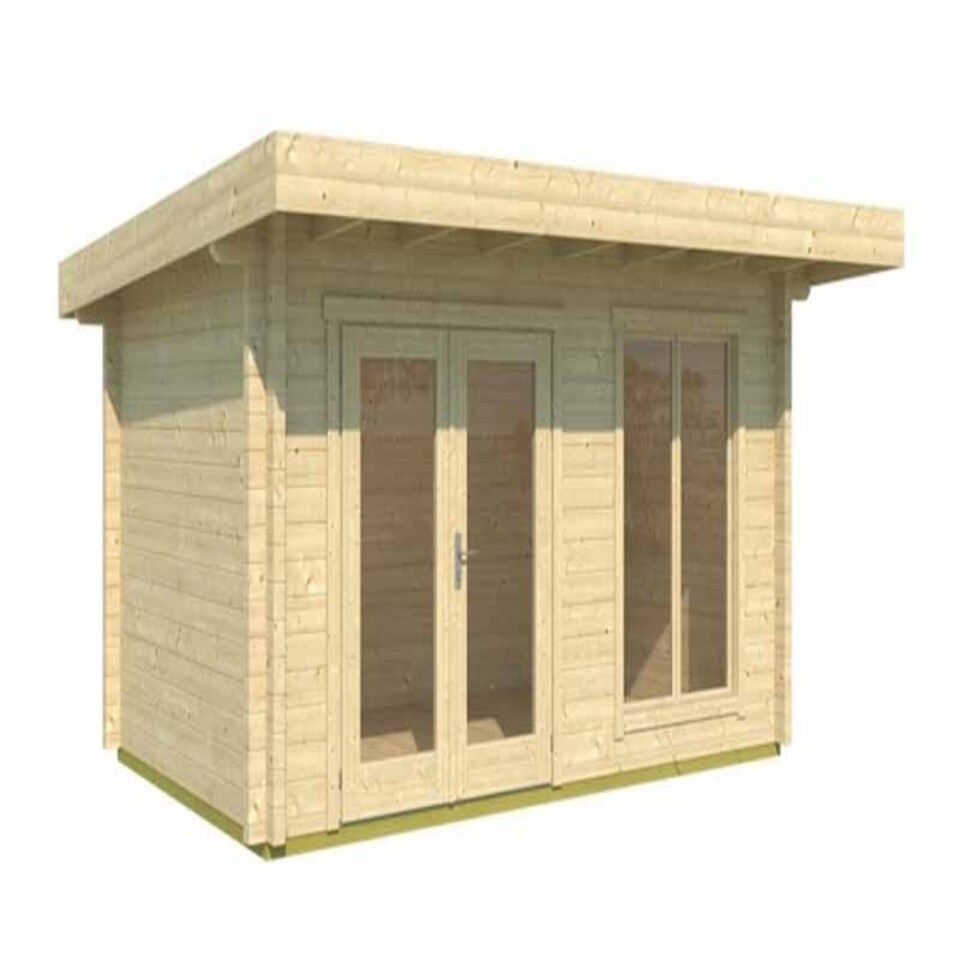 image 1 of Dorset 71-Log Cabin, Wooden Garden Room, Timber Summerhouse, Home Office - L460 x W360 x H231.2 cm Brown
