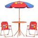 image 1 of Outsunny Kids Bistro Table and Chair Set w Cowboy Theme, Adjustable Parasol