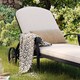 image 3 of Charles Bentley Cast Aluminium Sun Lounger Recliner With Beige Cushion - Black