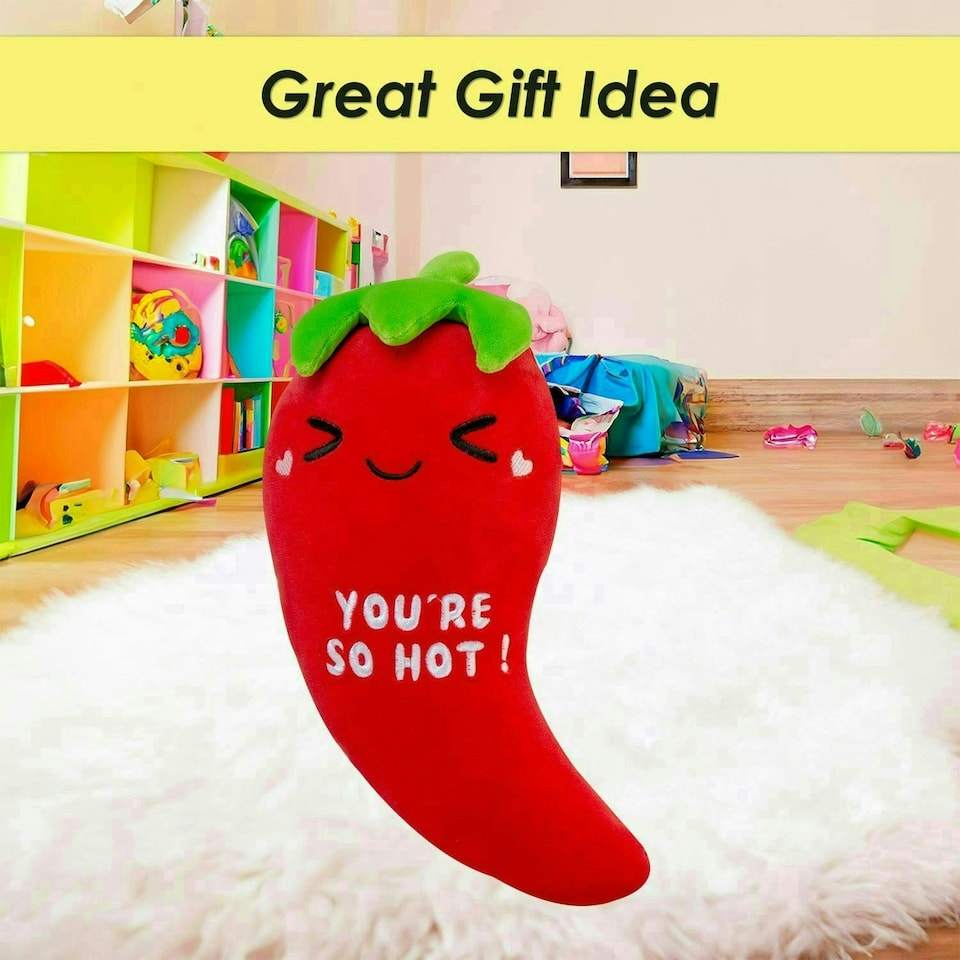 image 1 of Chilli Soft Toy Cute Plushie Huggable Cuddly Stuffed Toy 20cm Red