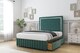 image 4 of Sloomy Boston Chrome Emerald Plush Divan Bed Base No Drawers With 26 Inch Strutted Headboard & 12 Inch Matching Footboard | Green | Emerald | Single | 1