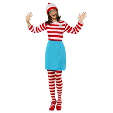 Wheres Wally? Womens/Ladies Wenda Costume Set - White/Red/Blue - S (UTSM2106) S