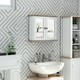 image 2 of kleankin Bathroom Mirror Cabinet Wall Mounted Storage Cupboard W/ Double Door