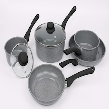 Durastone Forged Carbon Steel Grey 5 Piece Saucepan & Frying Pan Set