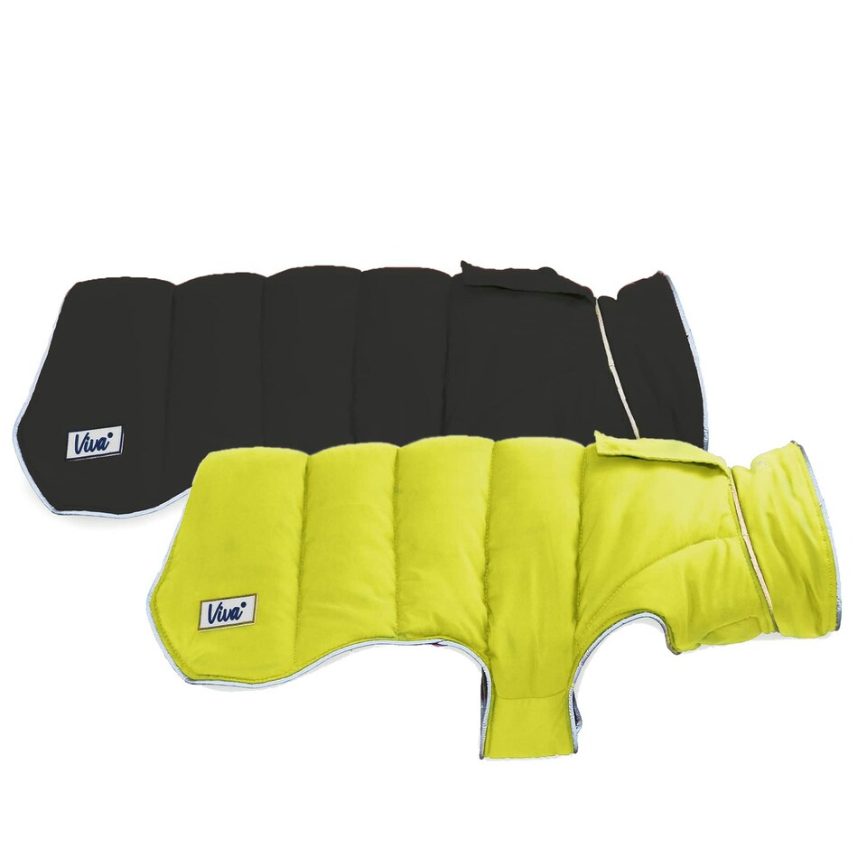 Ancol Viva Reversible Dog Coat - XS 25cm Black & Hi-Viz N/A | XS