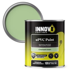 Innov8 Coatings uPVC Paint - Chartwell Green - 750ml - Satin Finish - 10 Year Guarantee | Green | Chartwell Green | 750ml | 1